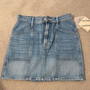 MOTHER Blue Denim Mini Skirt